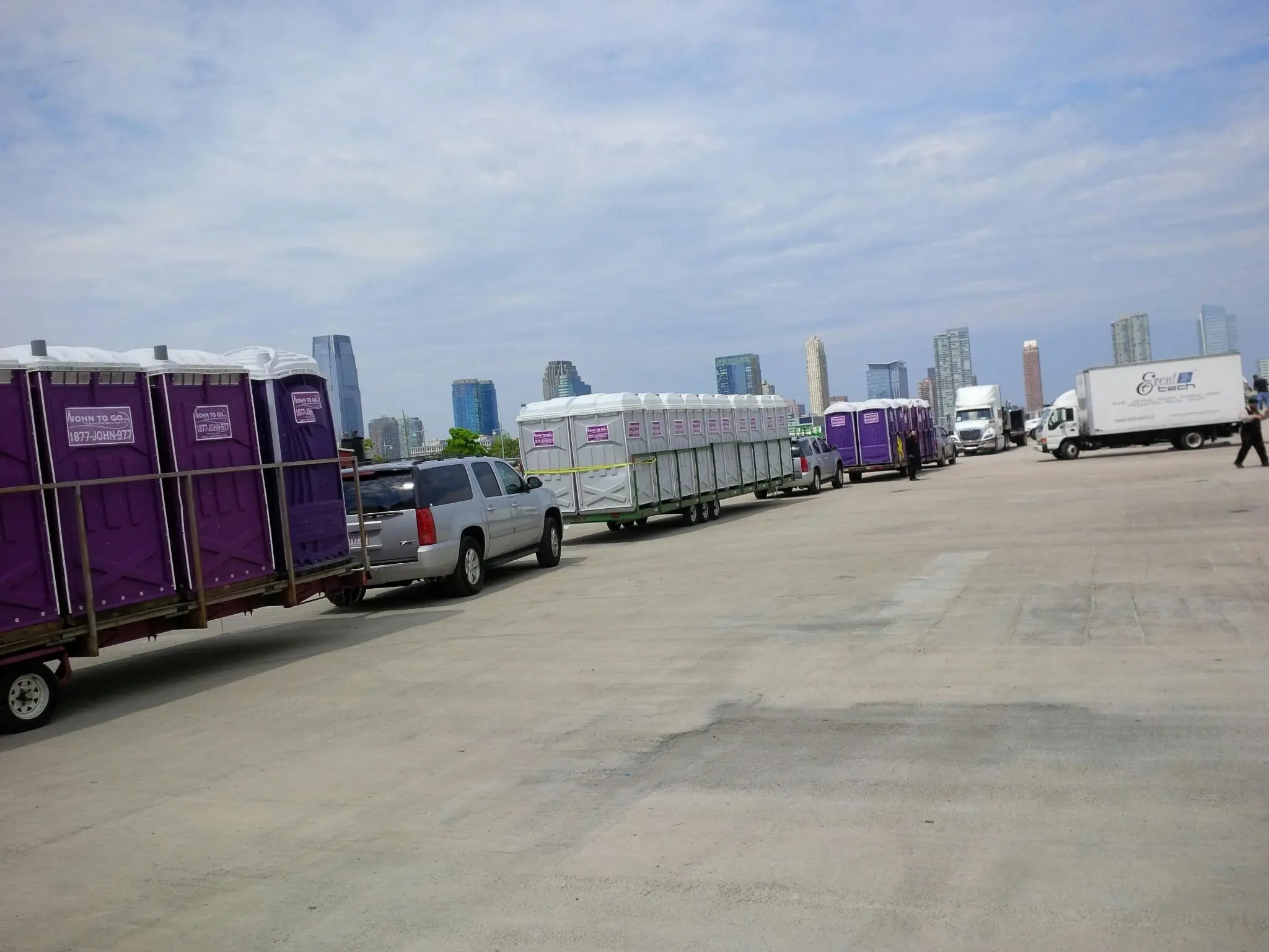 Bank of porta potty event units in NJ