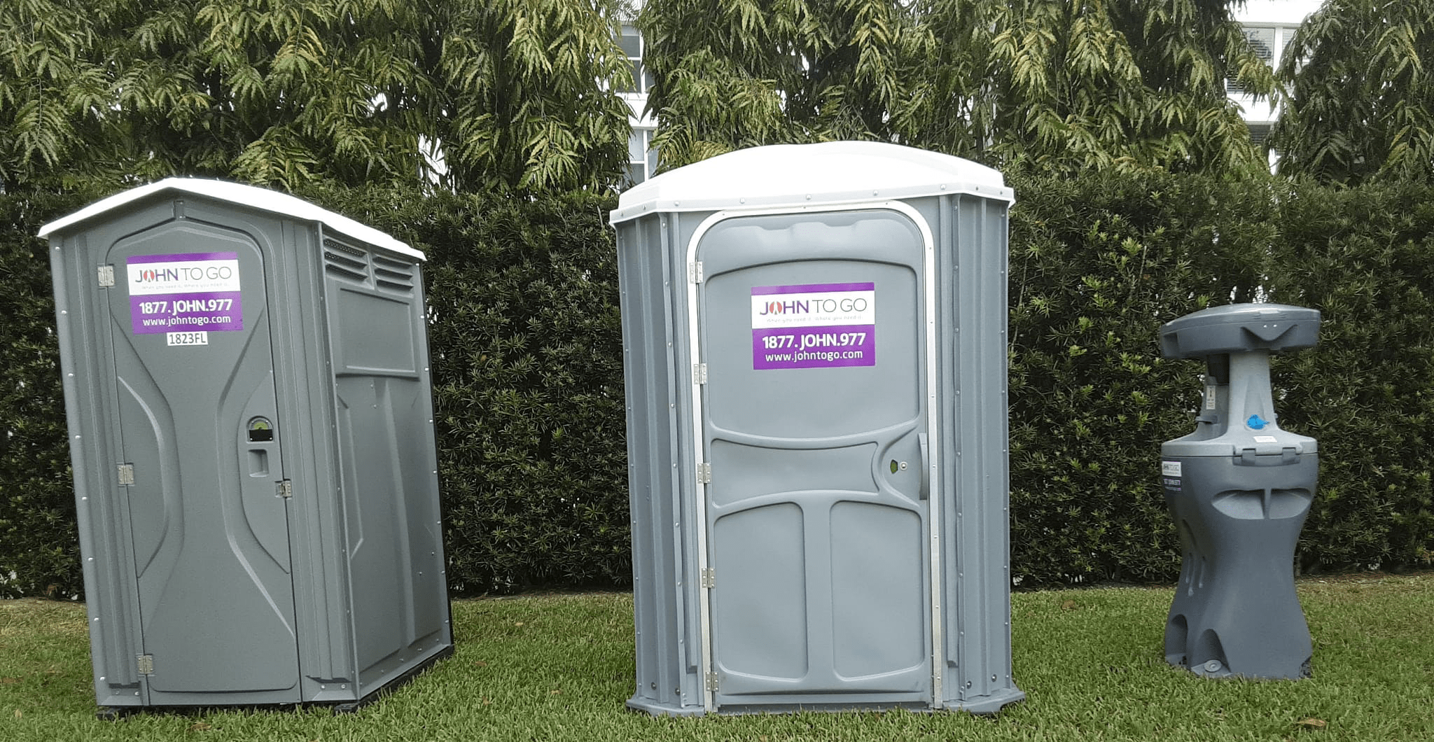 porta potties and outdoor sink