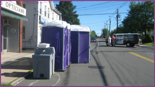 Porta Potties at festival in Rockland County