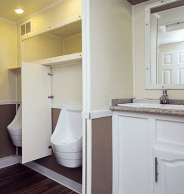 Interior of porta potty mobile trailers in NY and NJ Interior of porta potty mobile trailers in NY and NJ
