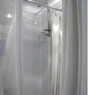 Interior of mobile restroom and shower trailer in NY and NJ