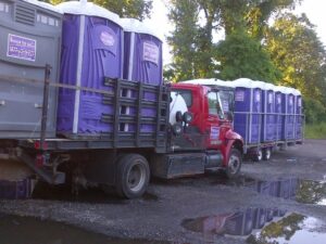 Servicing portable toilet rentals