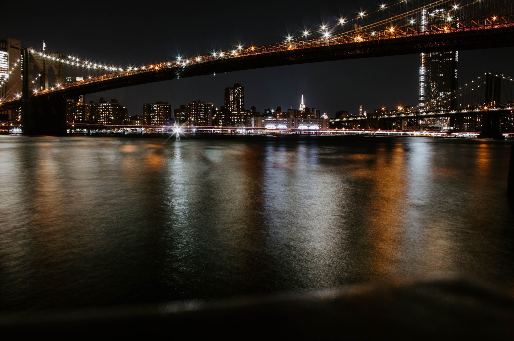 Bridge in NYC at night