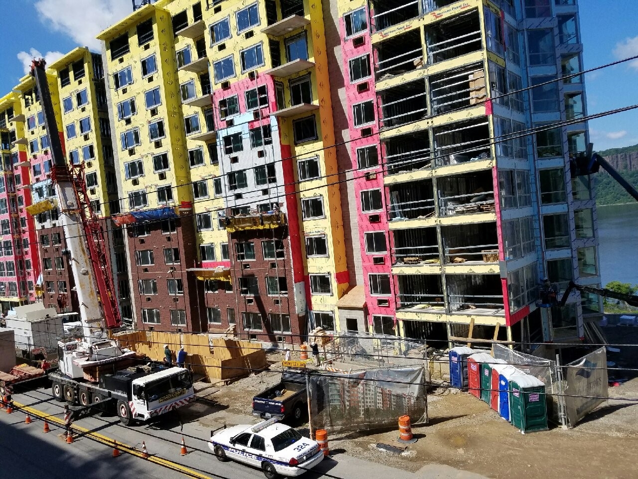 Porta potty at construction site