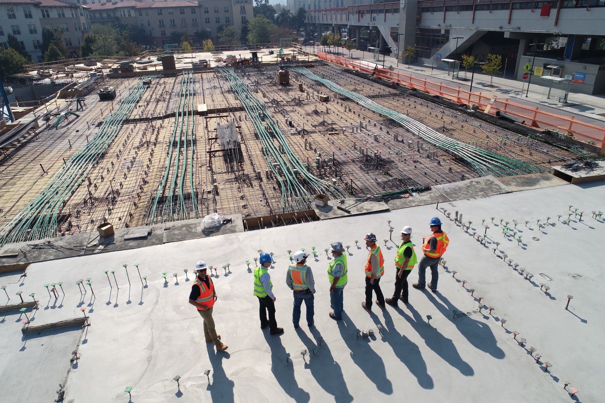 Construction workers at construction site