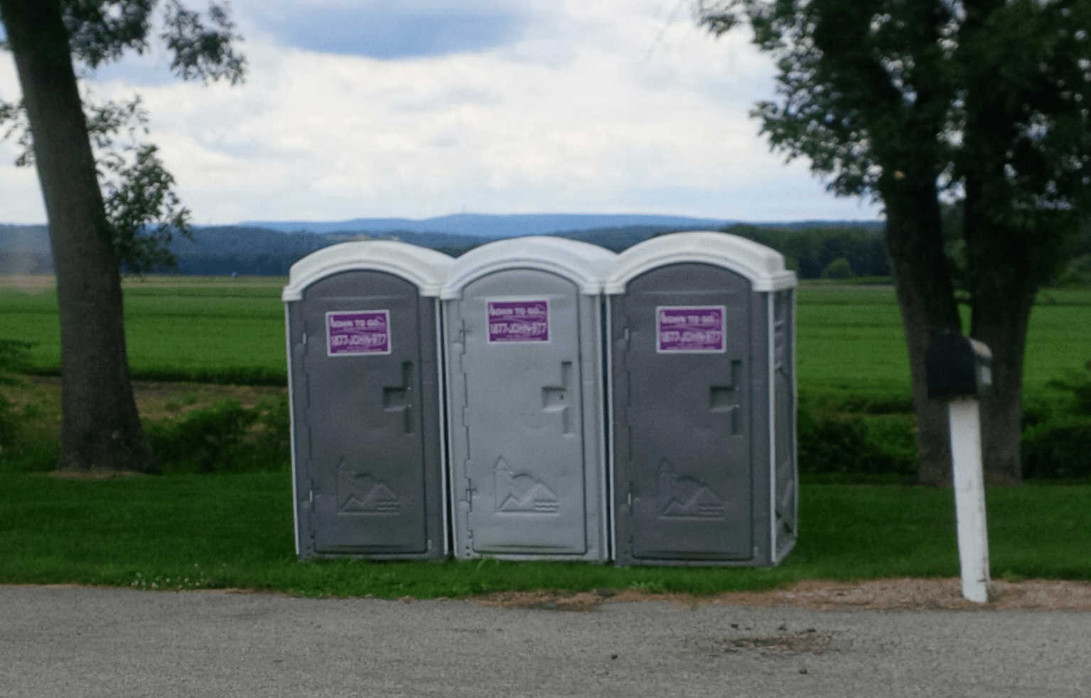 Portable toilet event units at bike race in New York