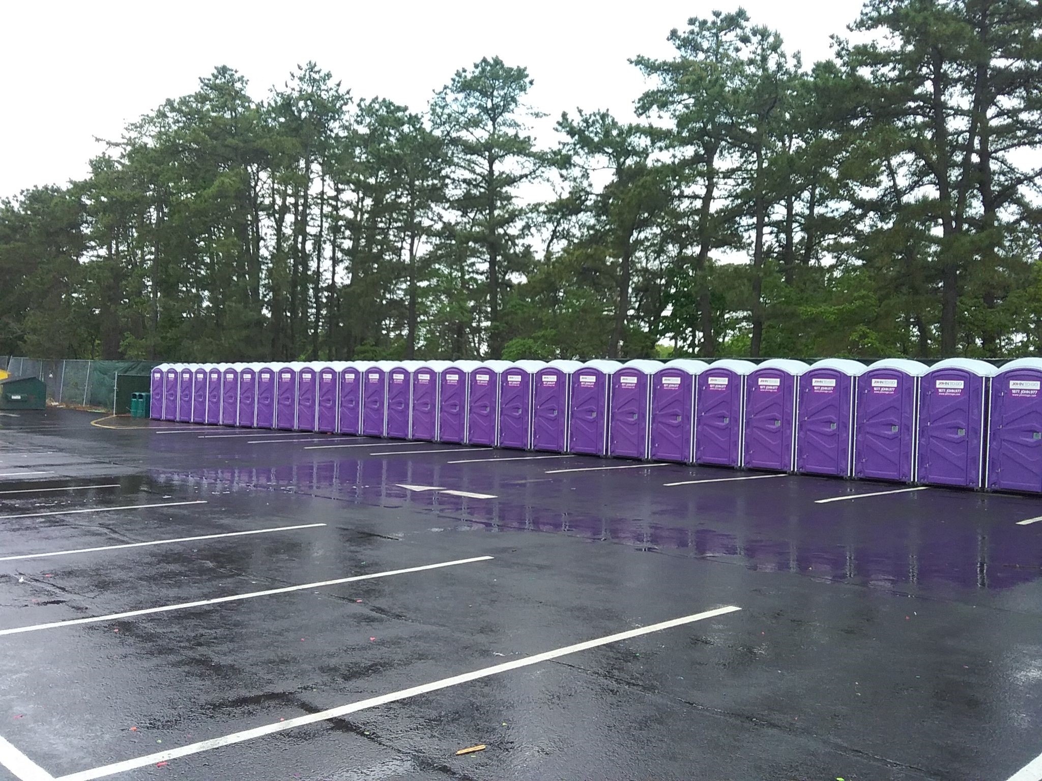 Row of portable toilets