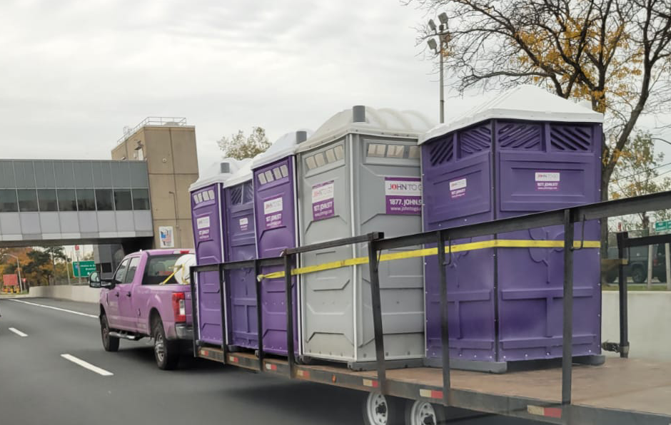 delivery of portable outdoor bathrooms