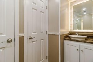 interior view of fancy portable bathroom