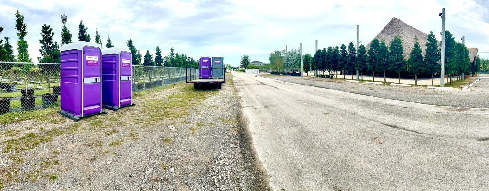 2 flush porta potty units dropped off in Miami, Florida