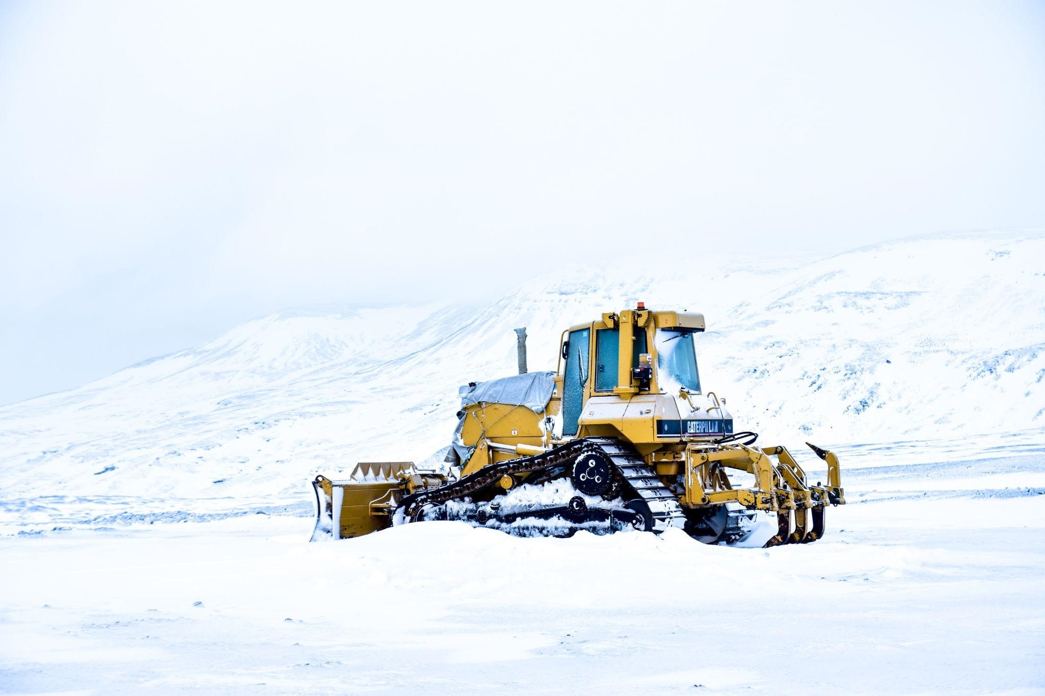 Bulldozer ready for winter construction