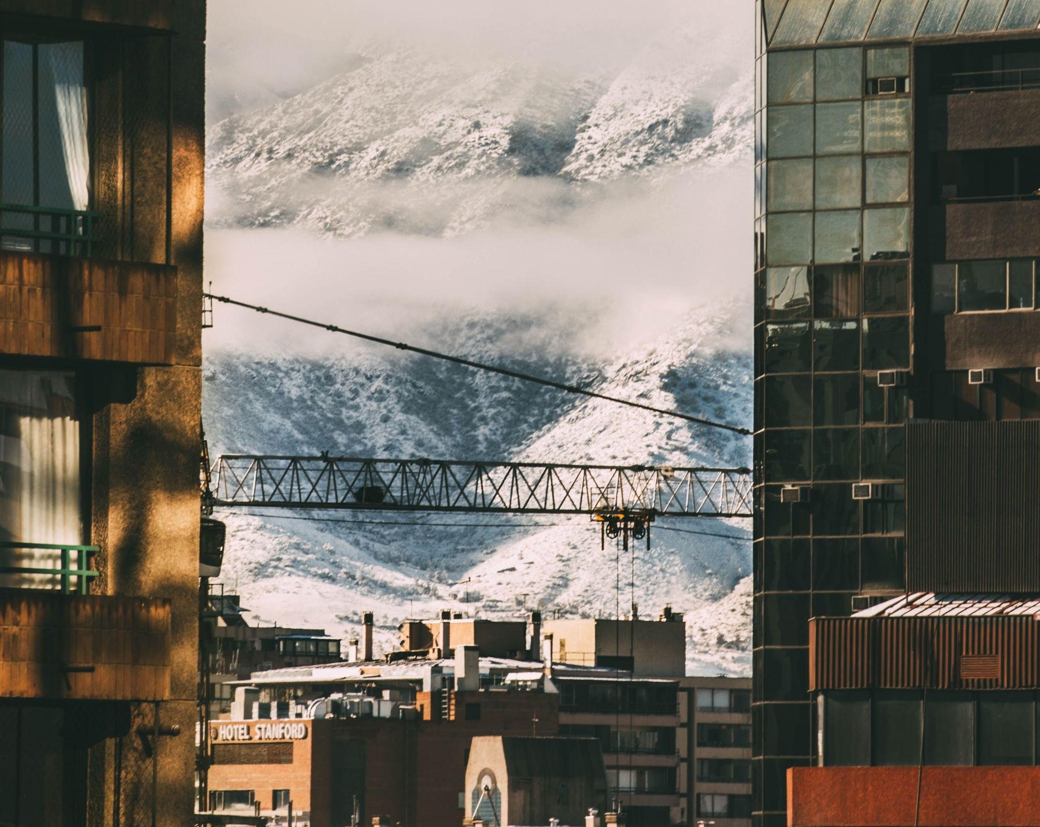 Outdoor construction in snow