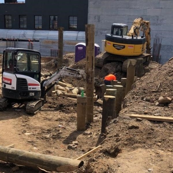 Porta potty rental at construction site