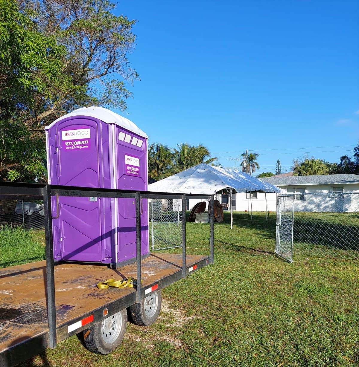 delivery of porta potty for outdoor event