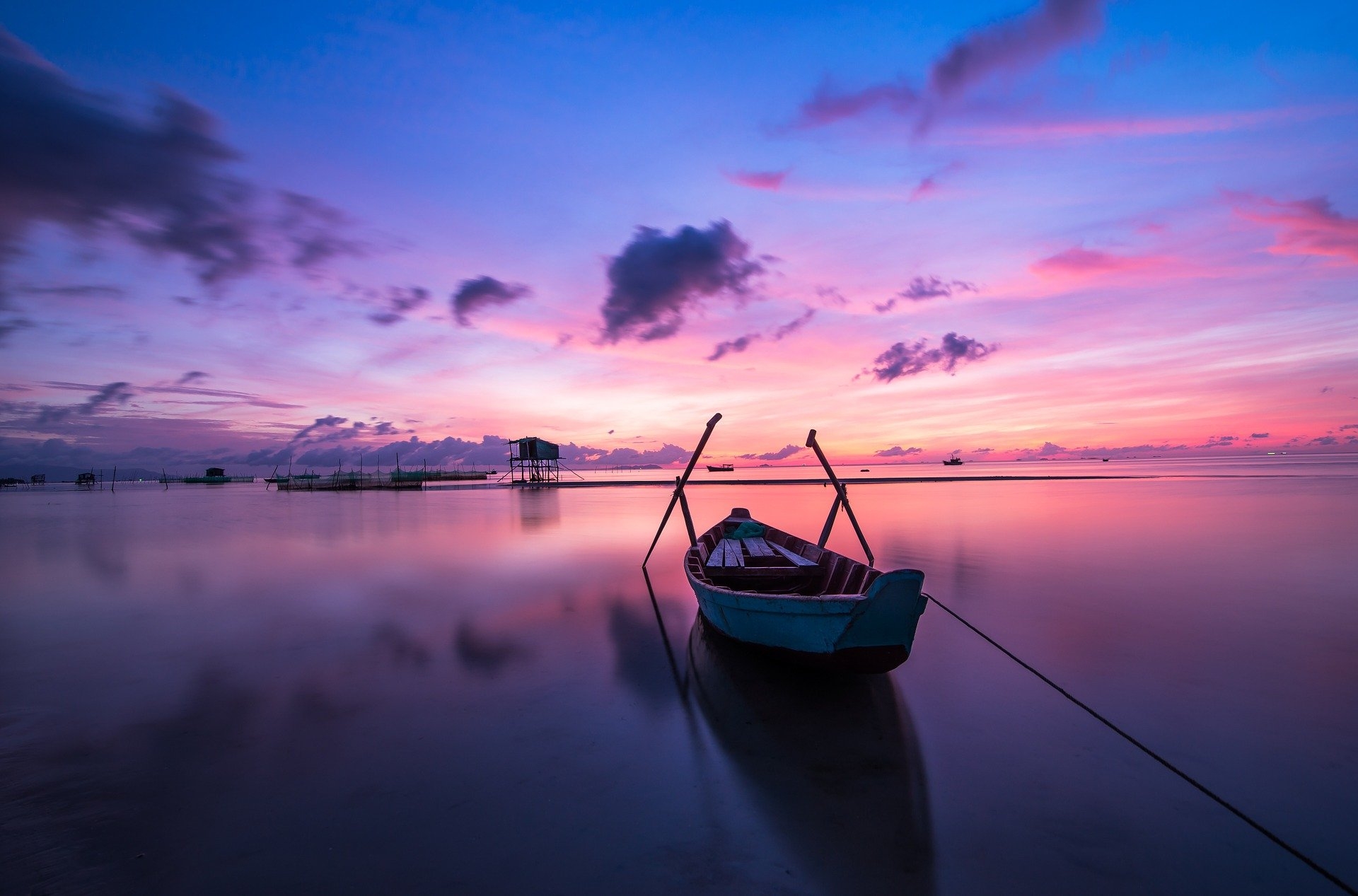 row boat on water