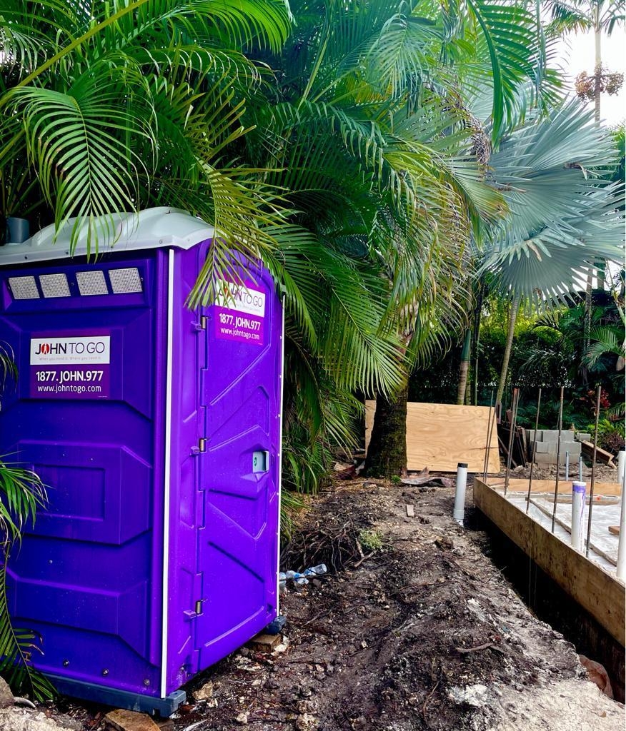 Construction Porta Potty near Boca Raton at a residential construction site