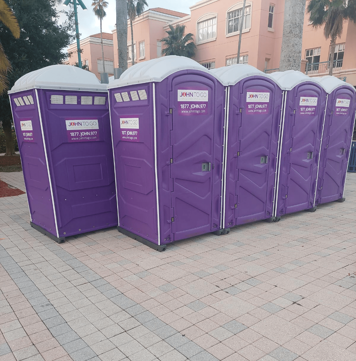 Lineup of porta potties for outdoor events Florida