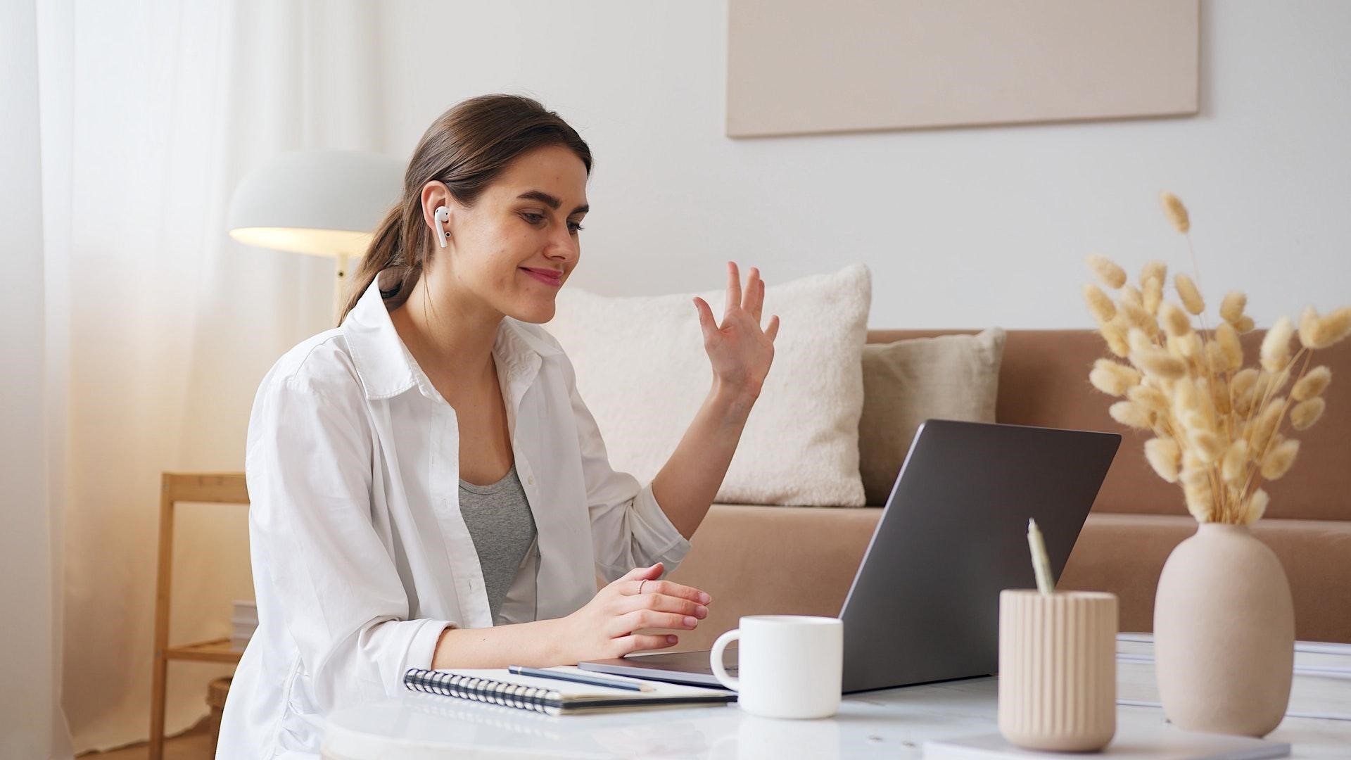 women interacting on a virtual call