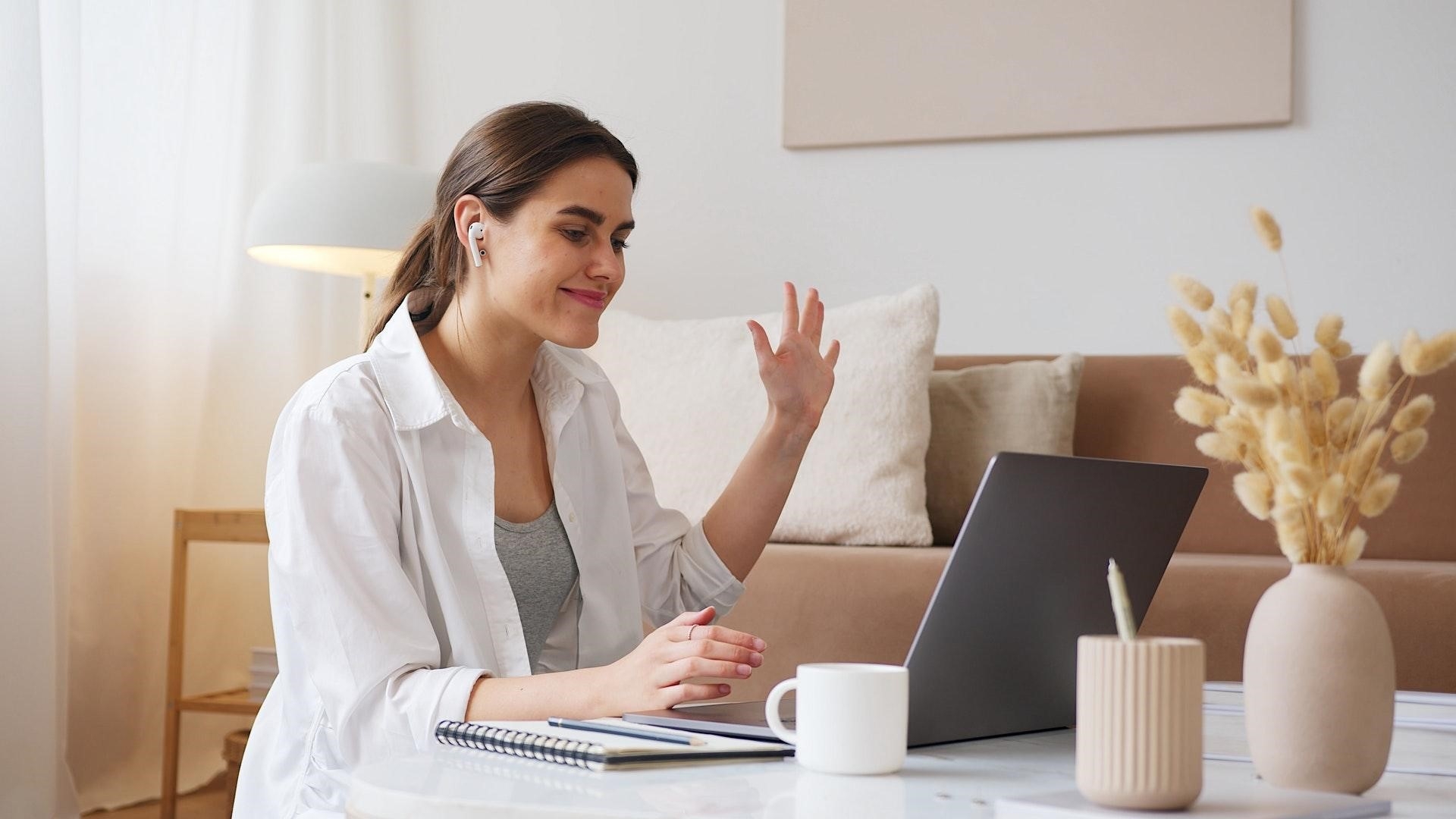 women interacting on a virtual call