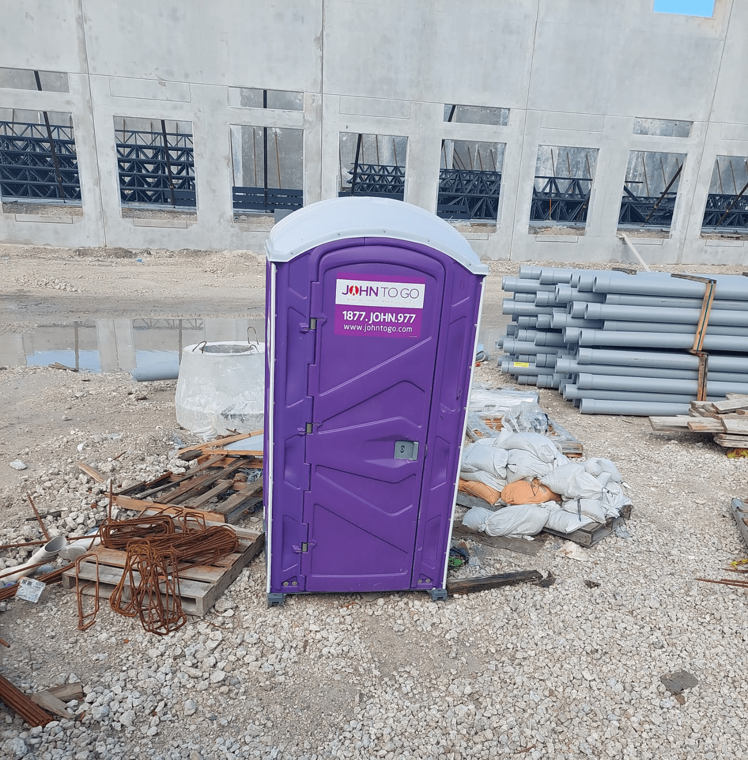 porta potty rental at Florida construction site