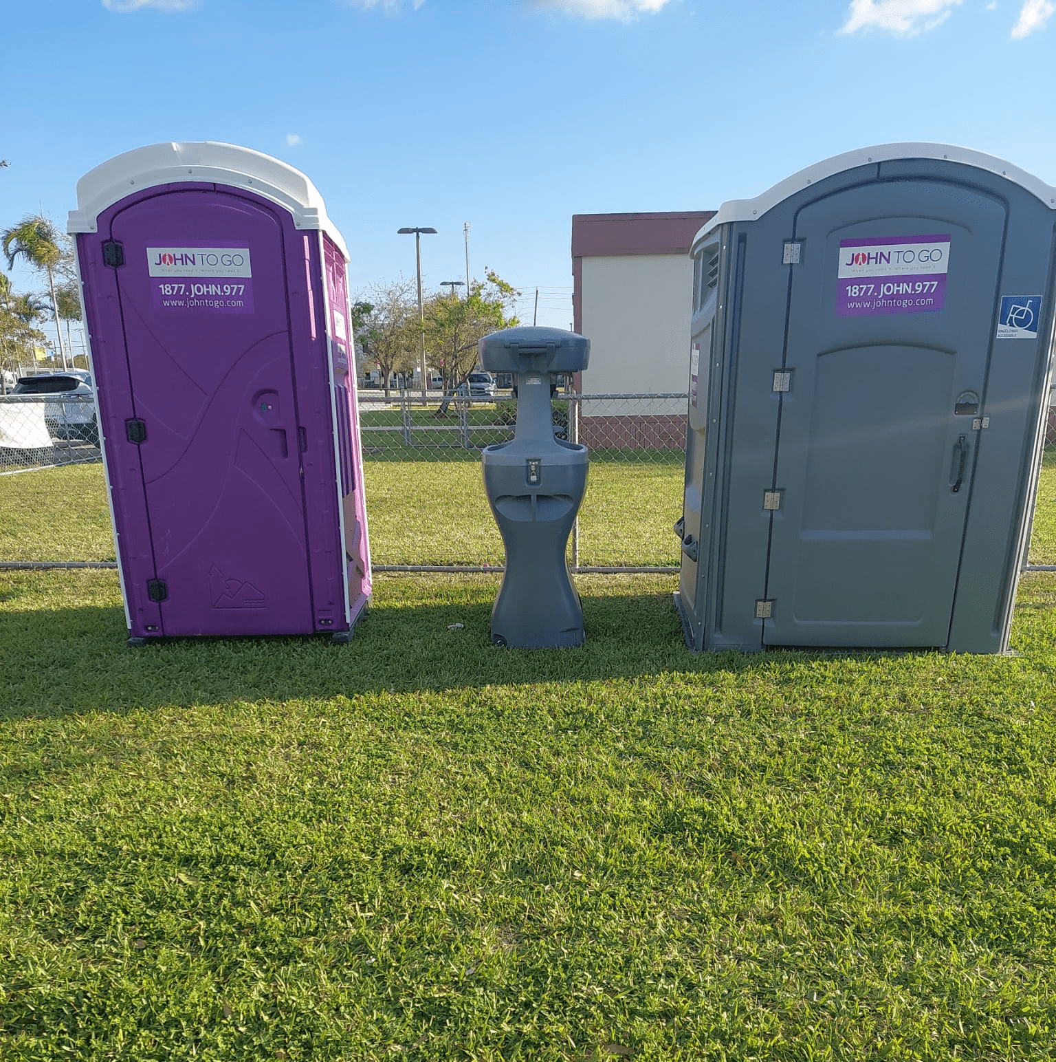 portable restroom, handwashing station, and ADA handicapped restroom unit in Florida