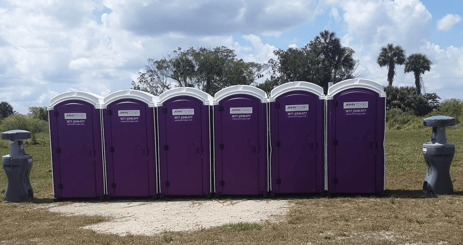 porta johns and washing stations for outdoor event