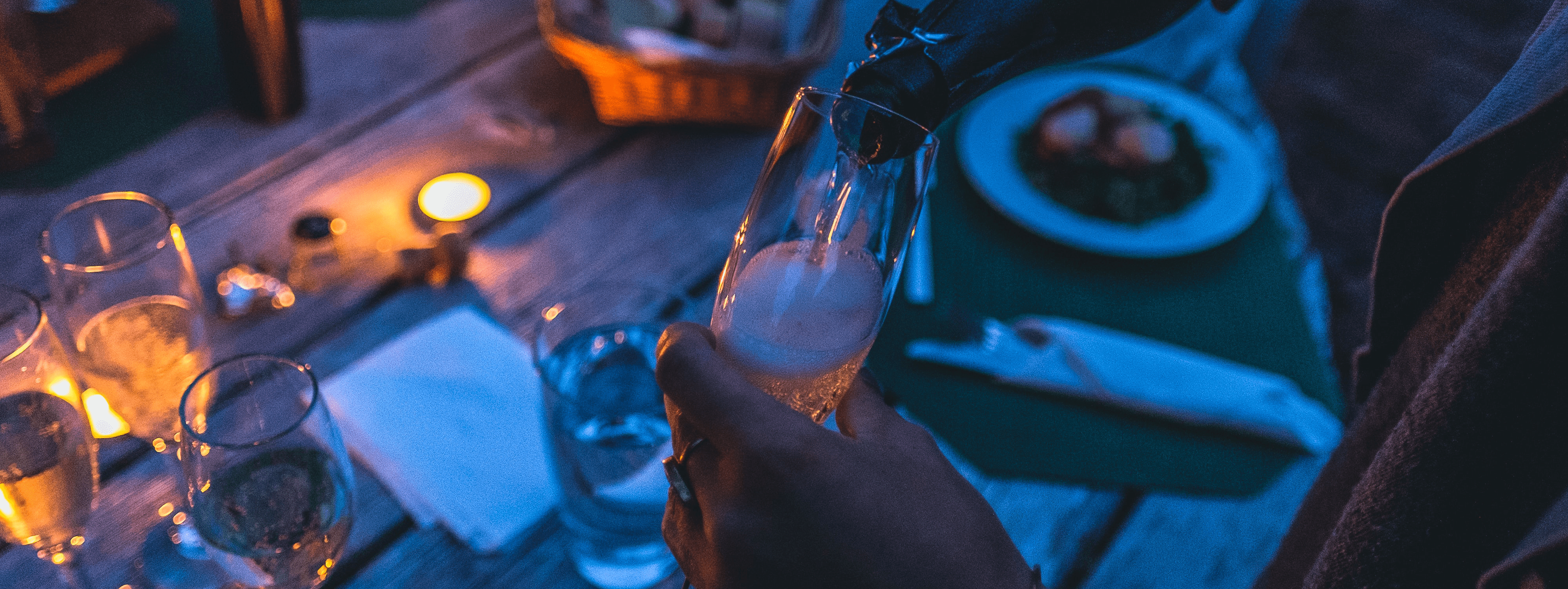 table at evening outdoor event