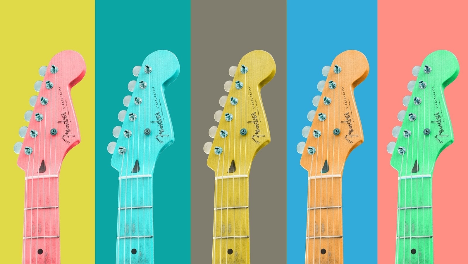 colorful guitars