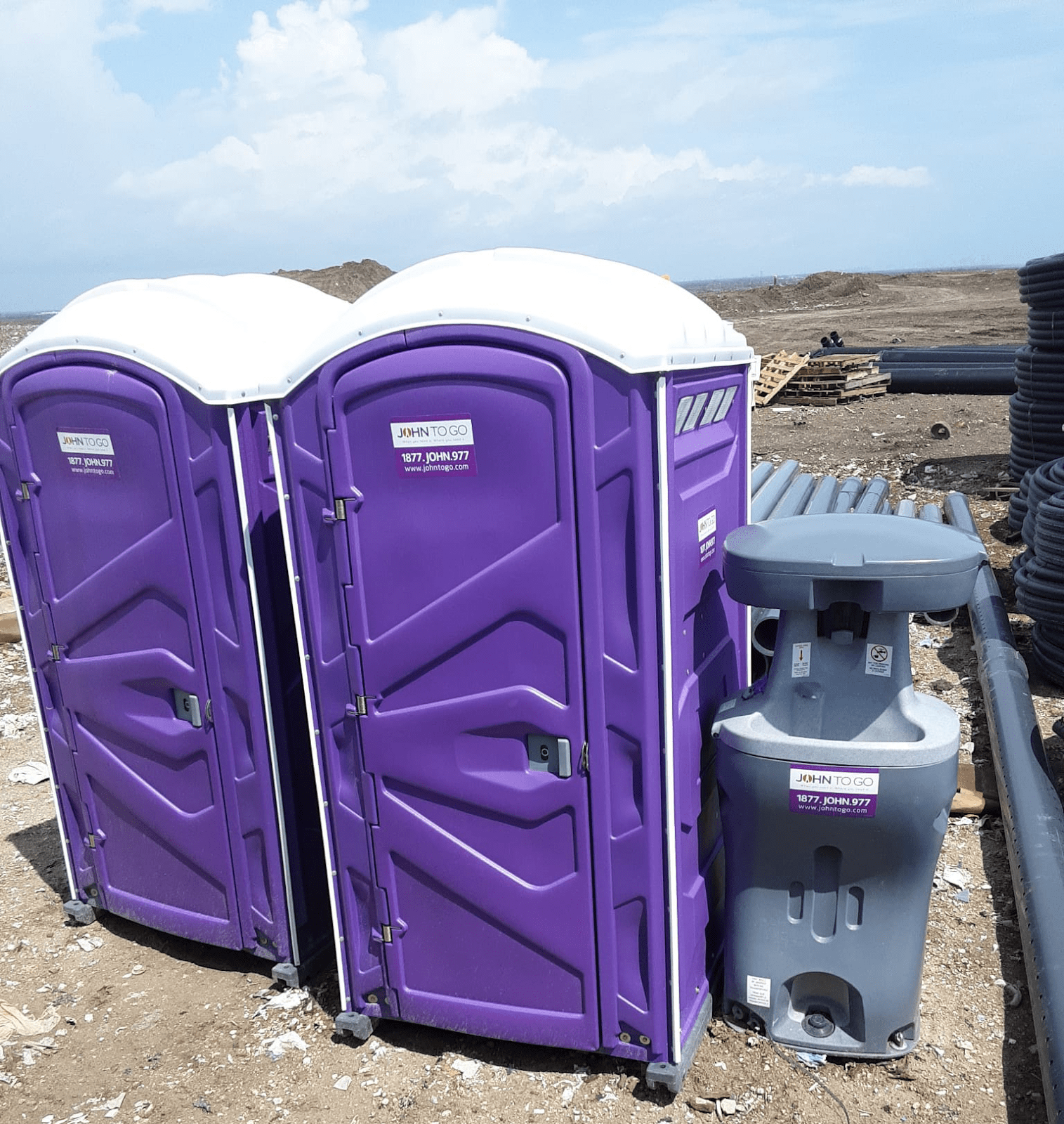 construction bathroom and handwashing station