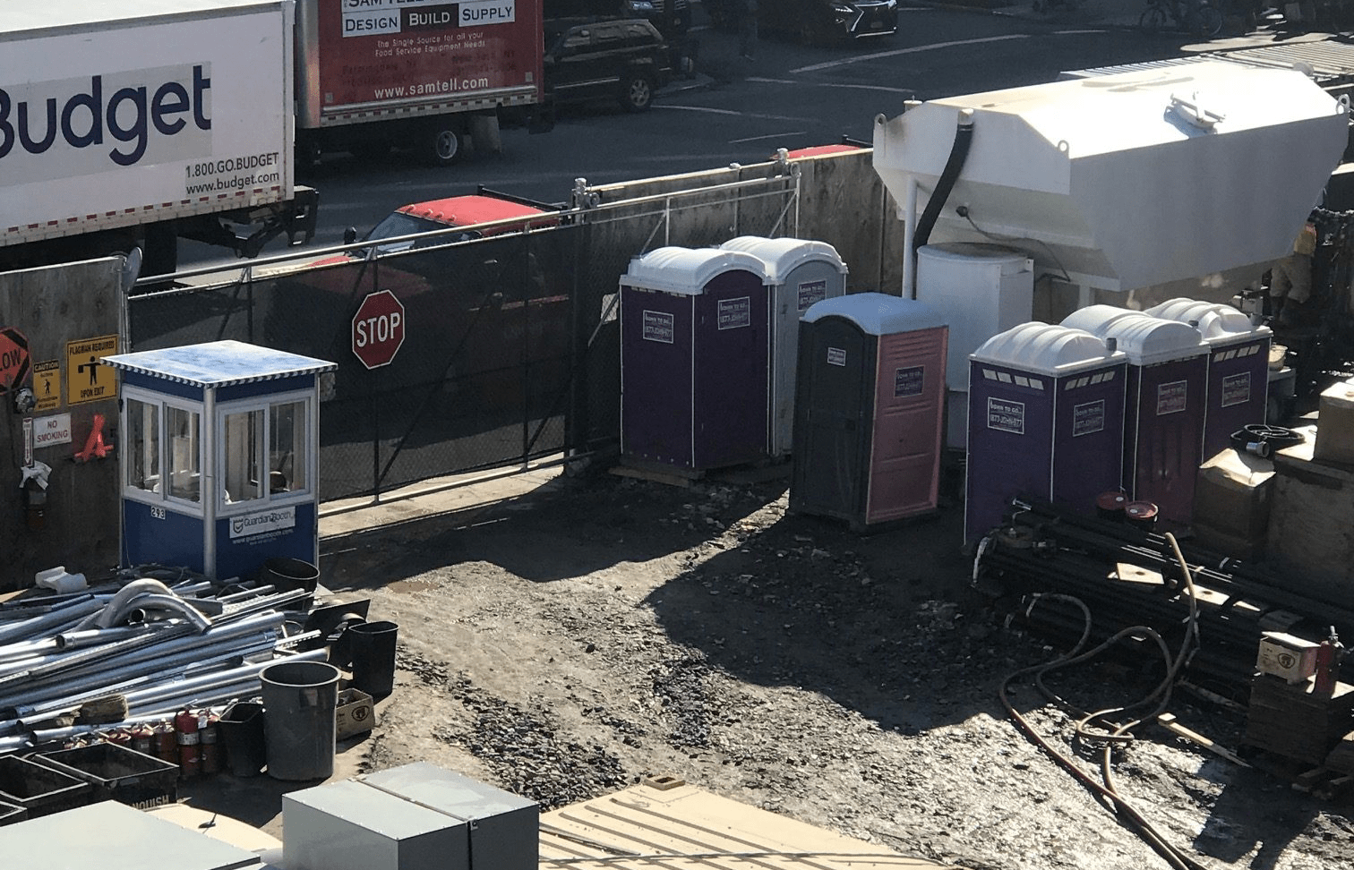 porta potty at construction site