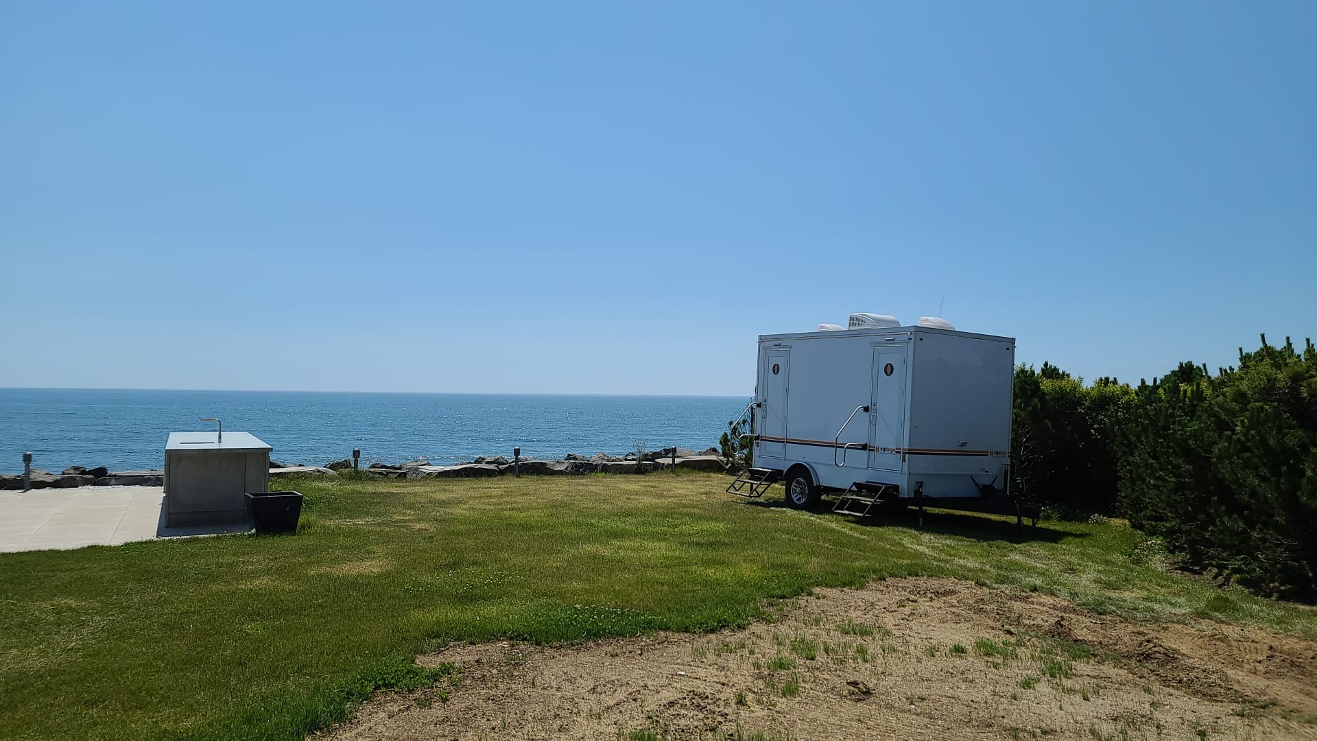 restroom trailer rental at Florida beach