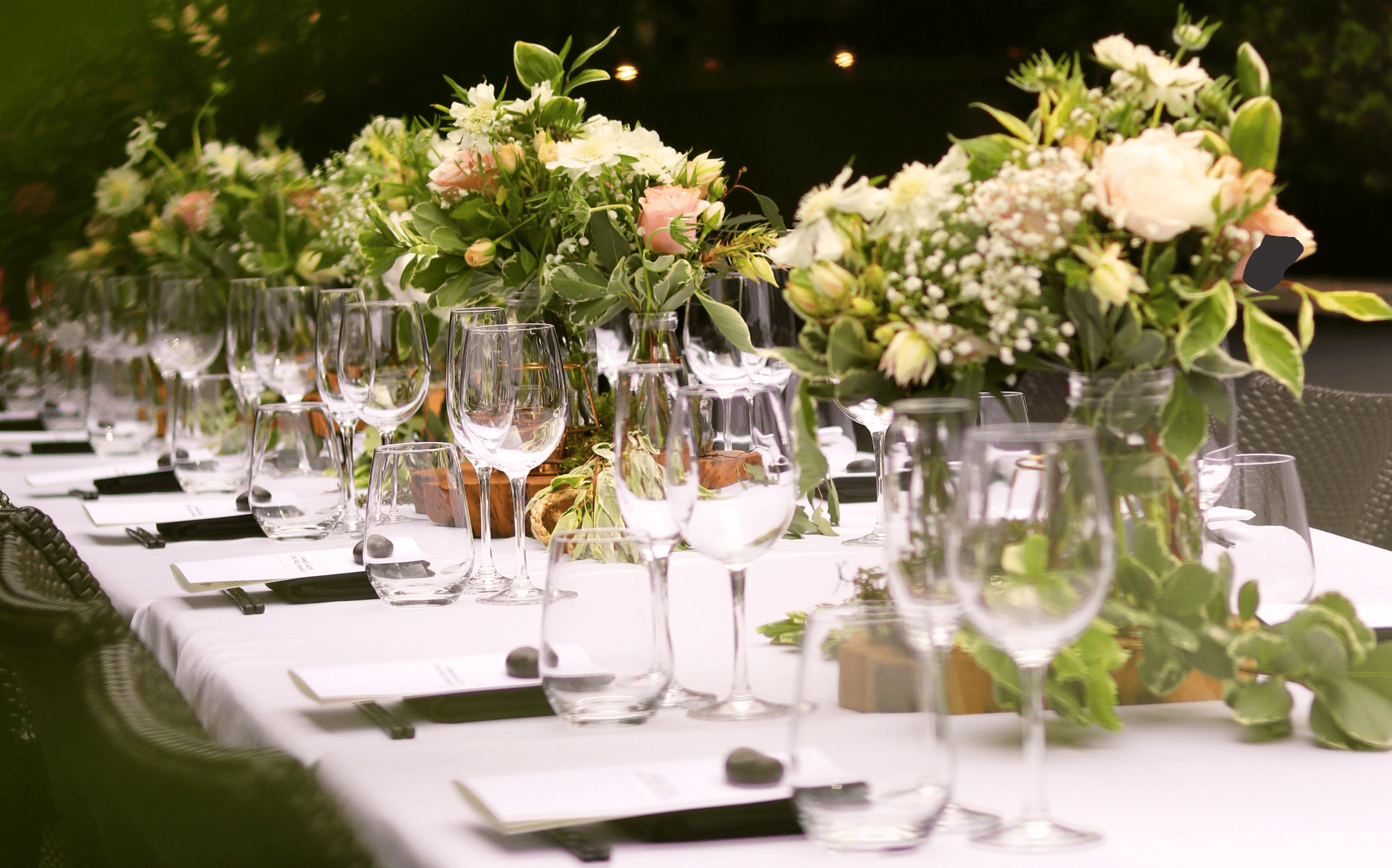 setup for Outdoor bridal shower