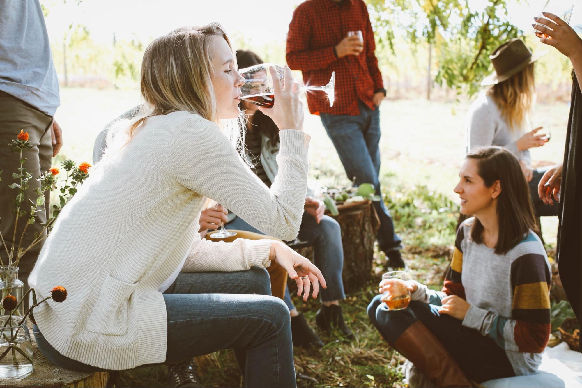 friends socializing at retirement party