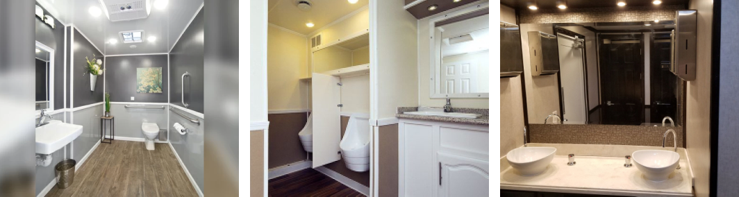 interior of luxury restroom trailer rentals
