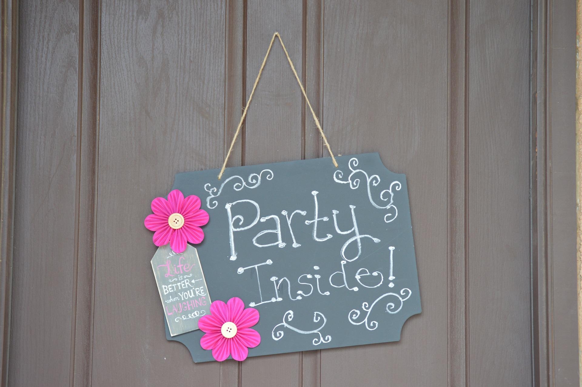 party open house sign