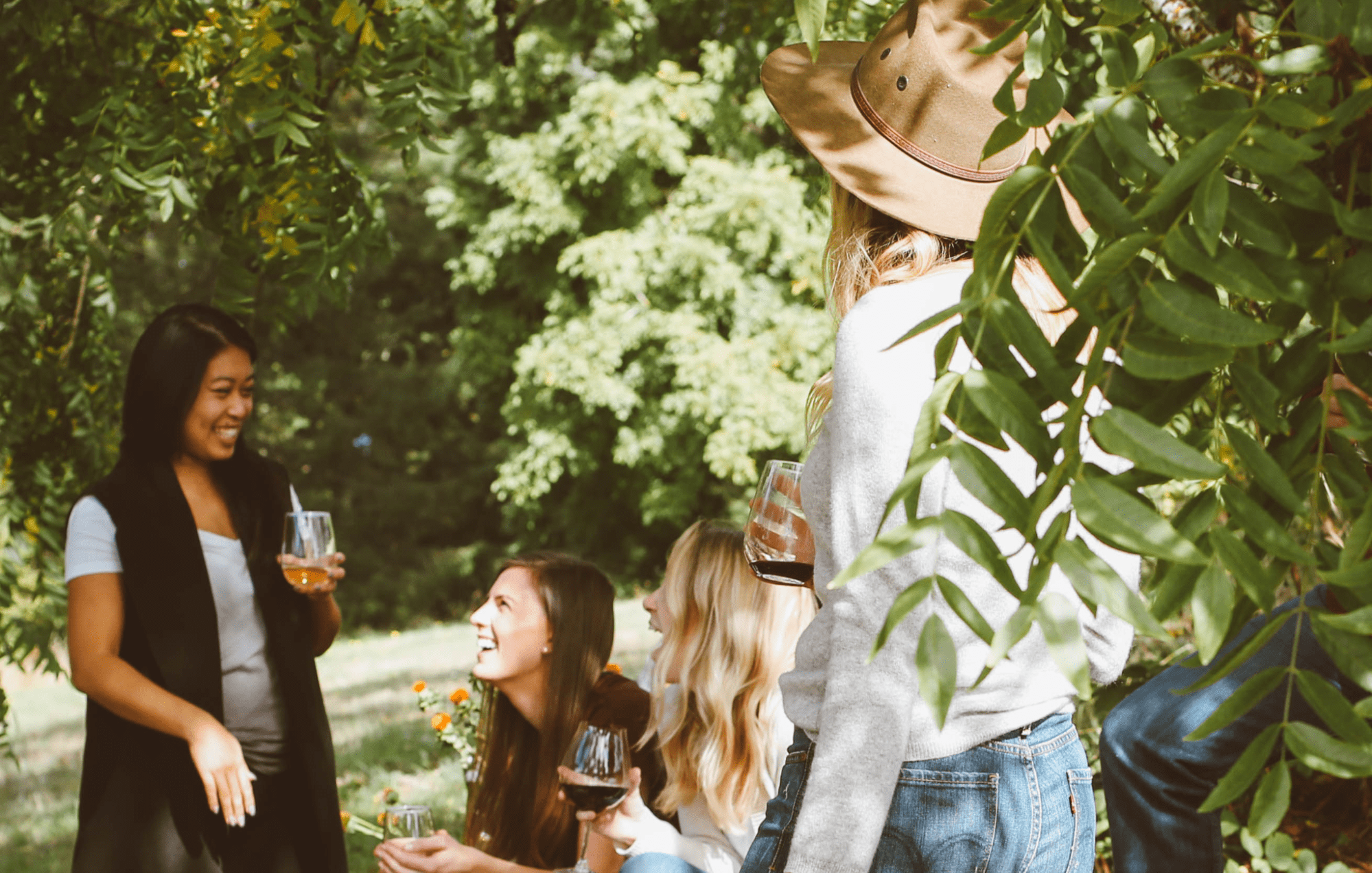 women talking at neighborhood social event