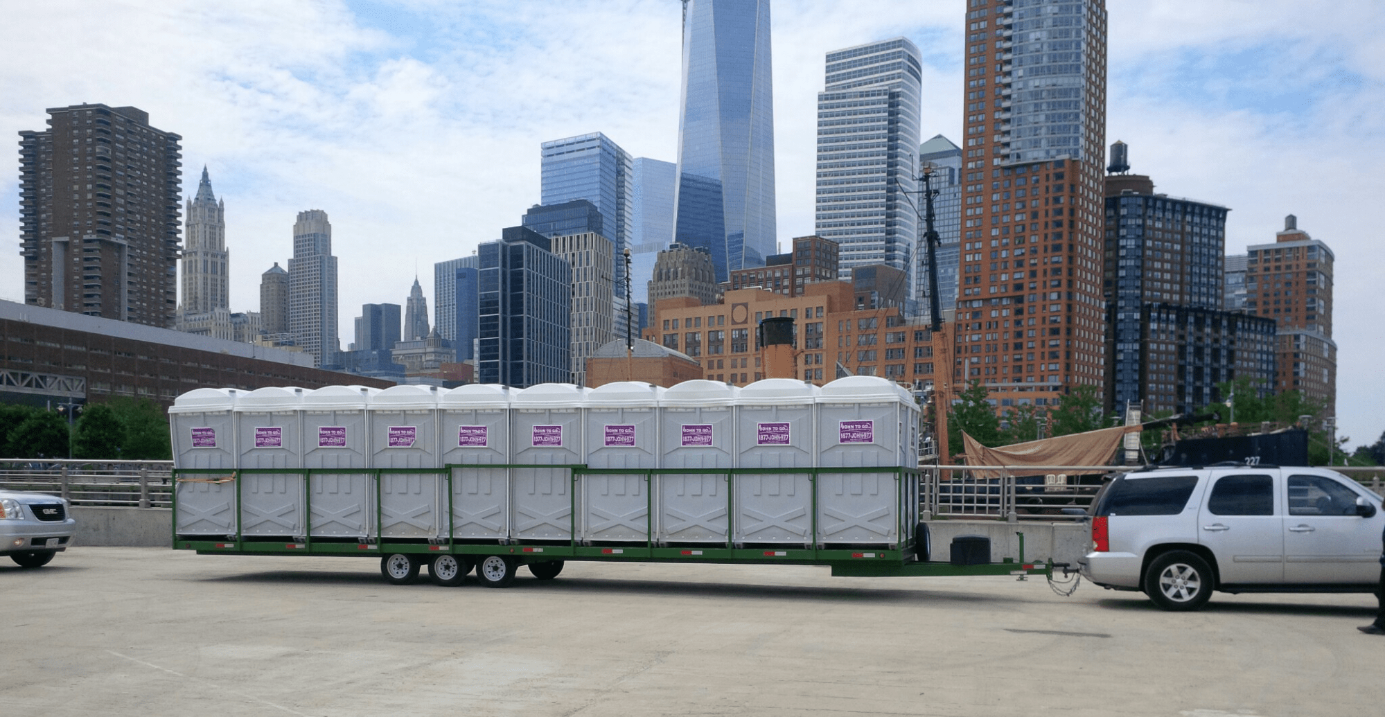 delivery of portable toilets for events