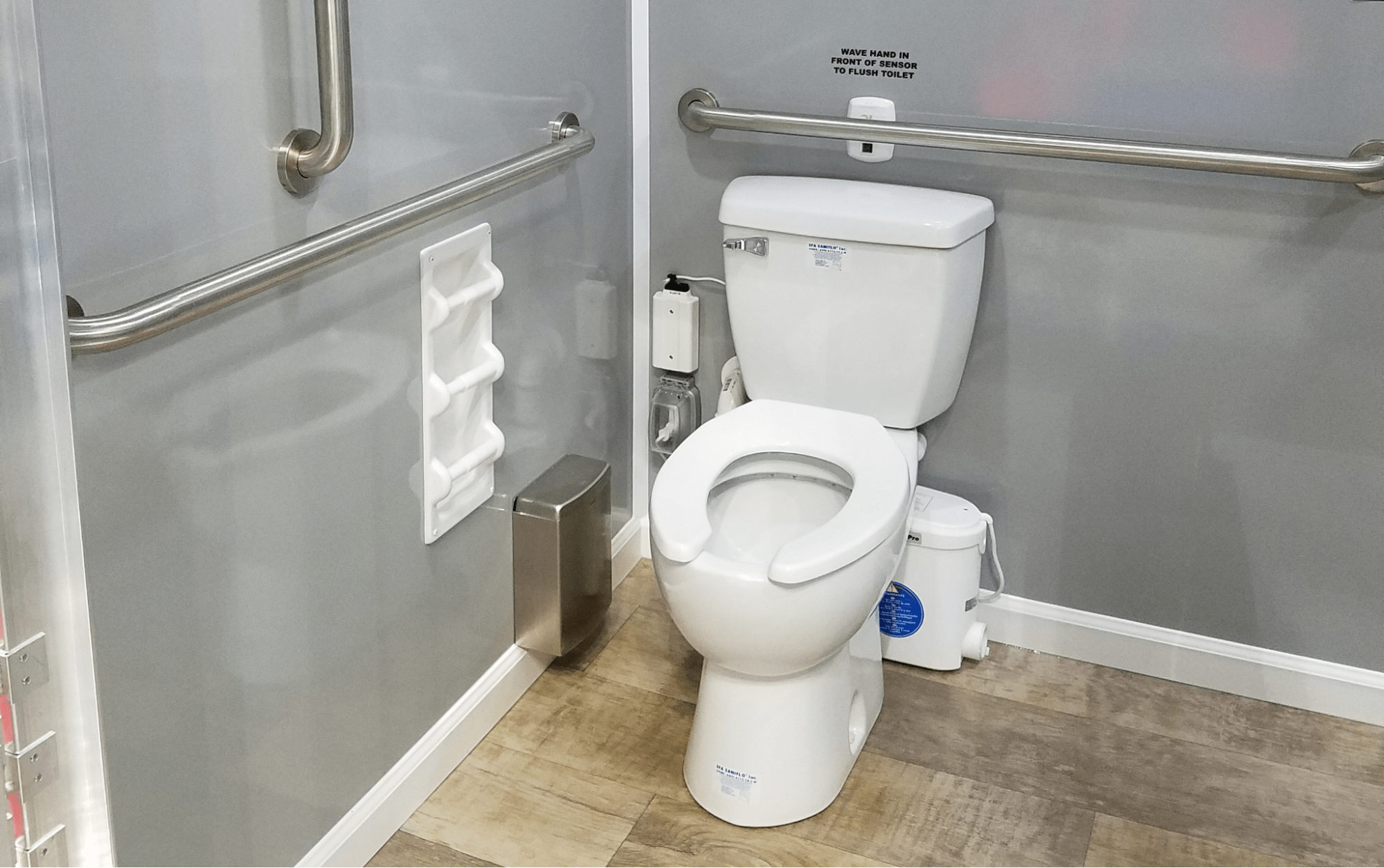 ADA portable toilet in handicap trailer