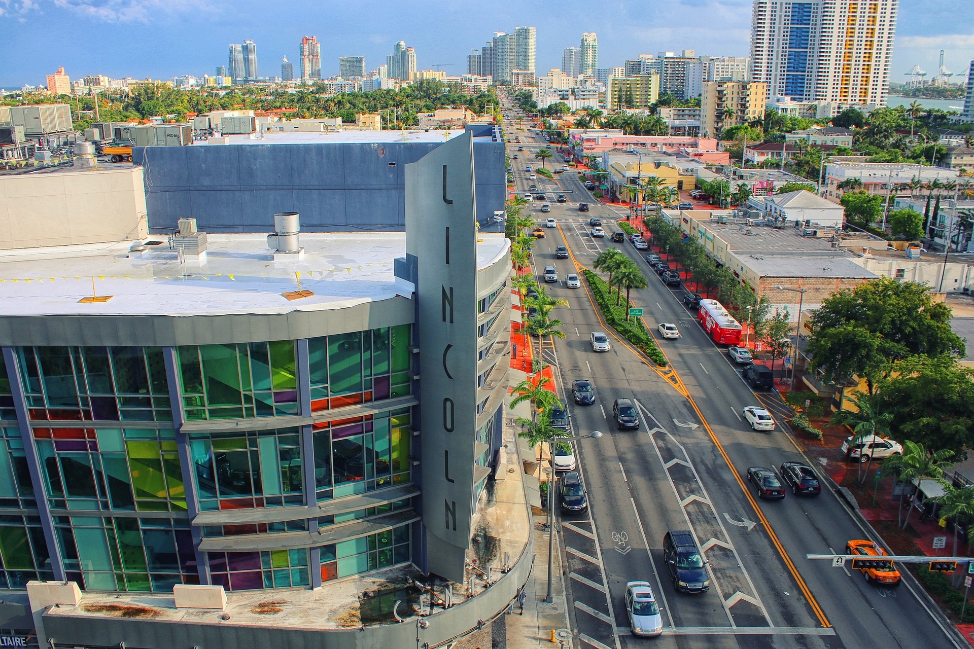 view of street with small businesses in South Florida