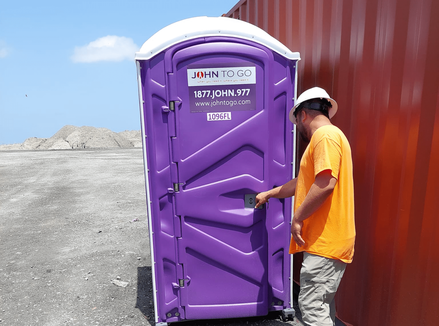 worker serving construction bathroom