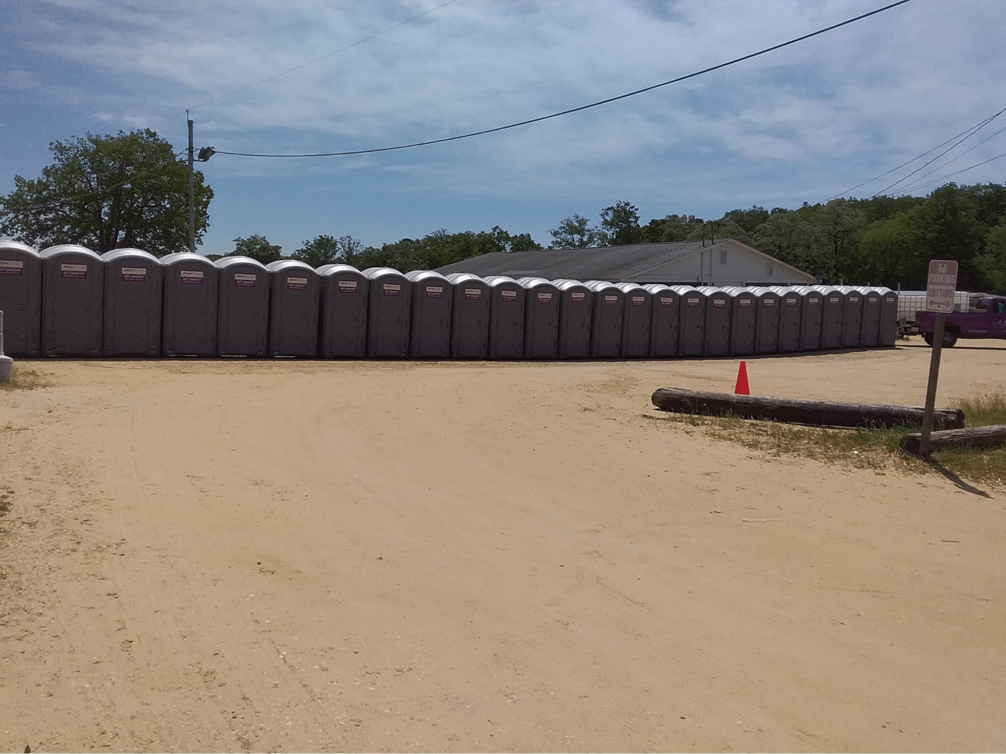 row of portable toilets