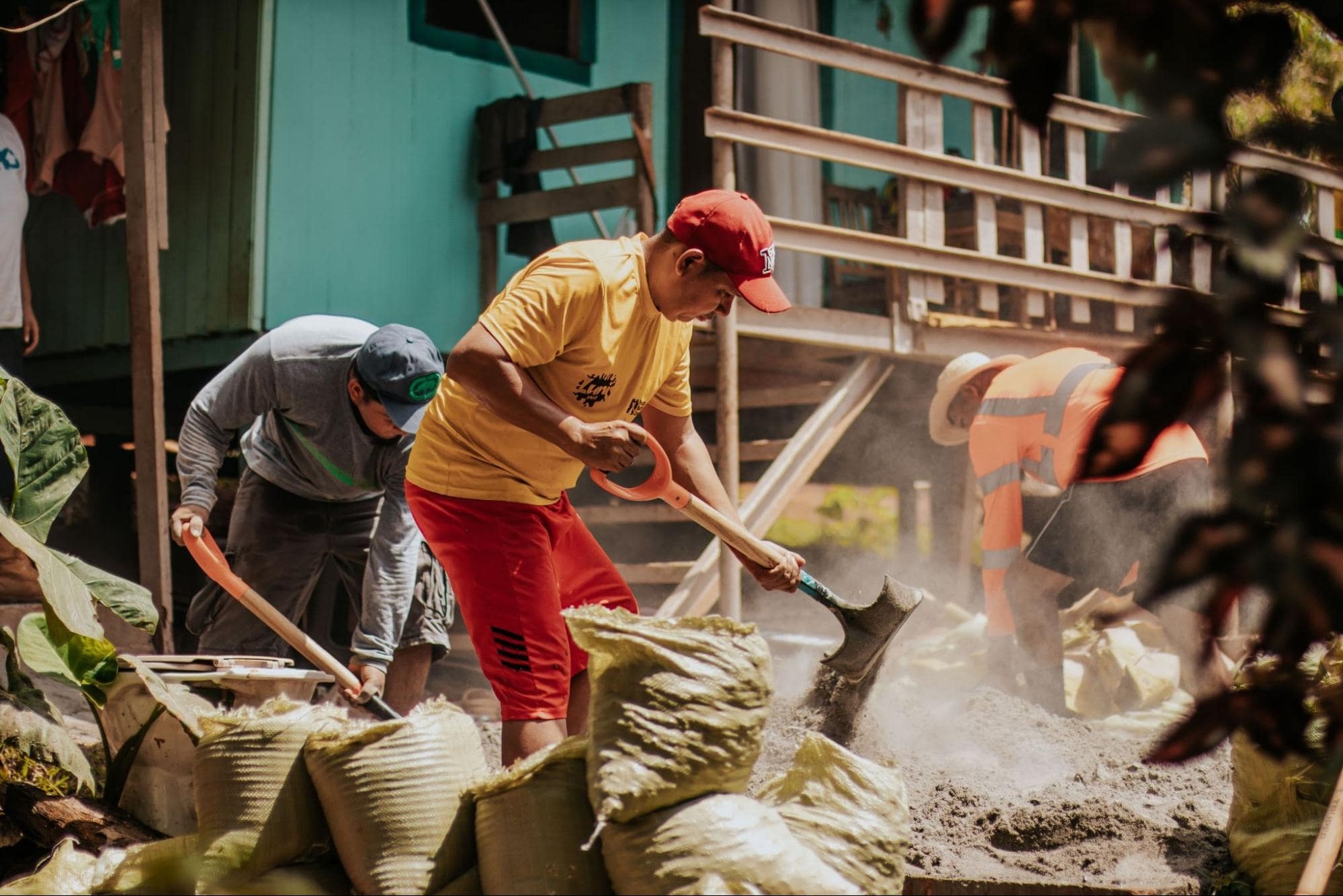 Construction site workers