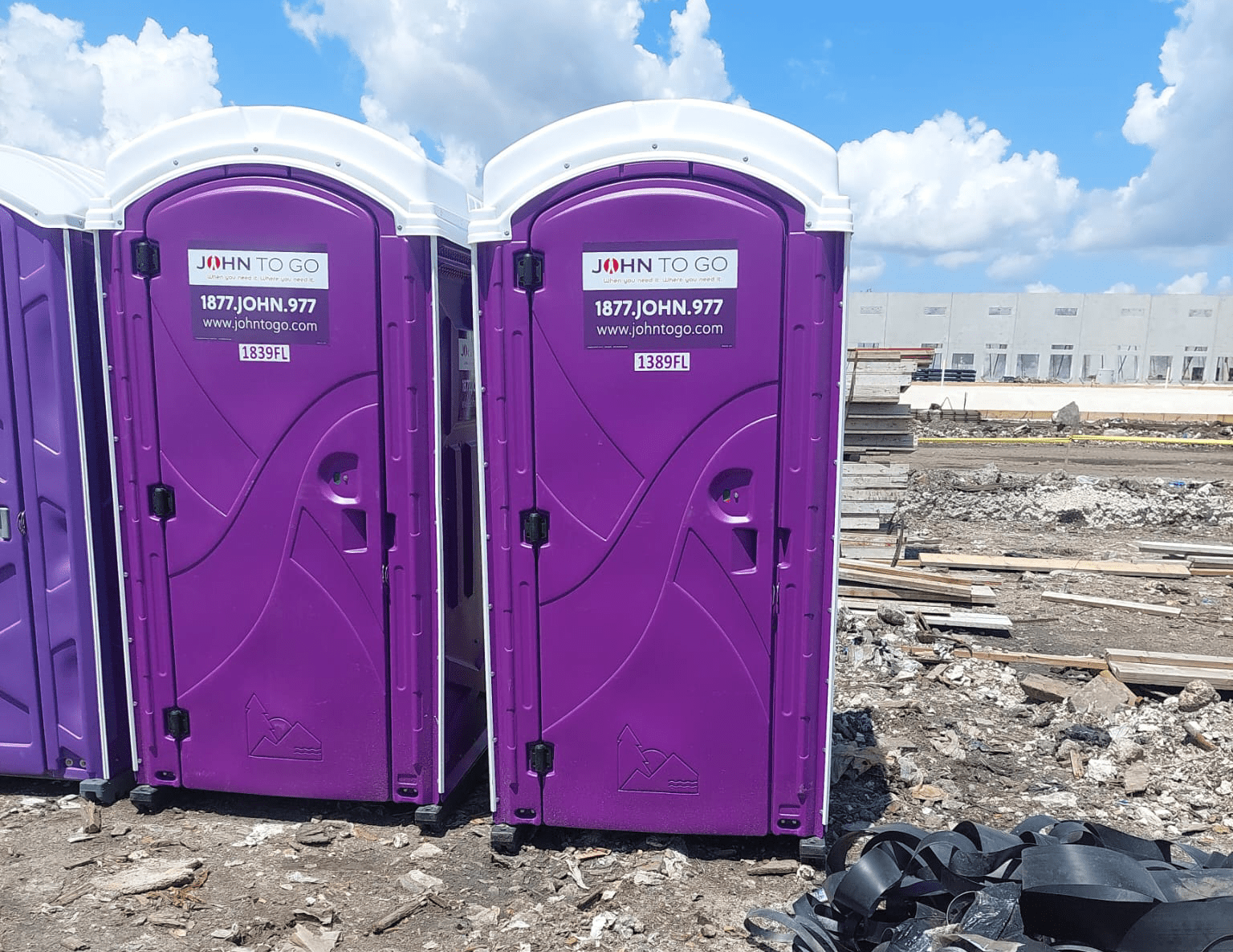John to Go portable toilets for construction site in Florida