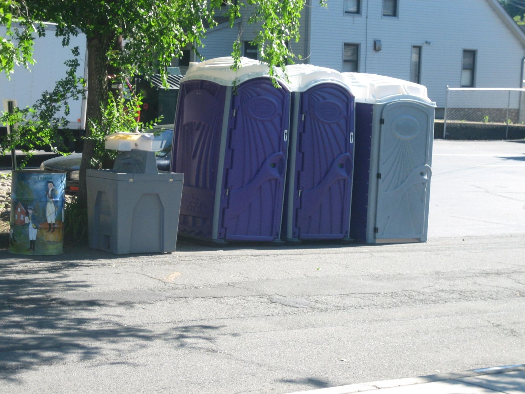 porta potty placement on pavement