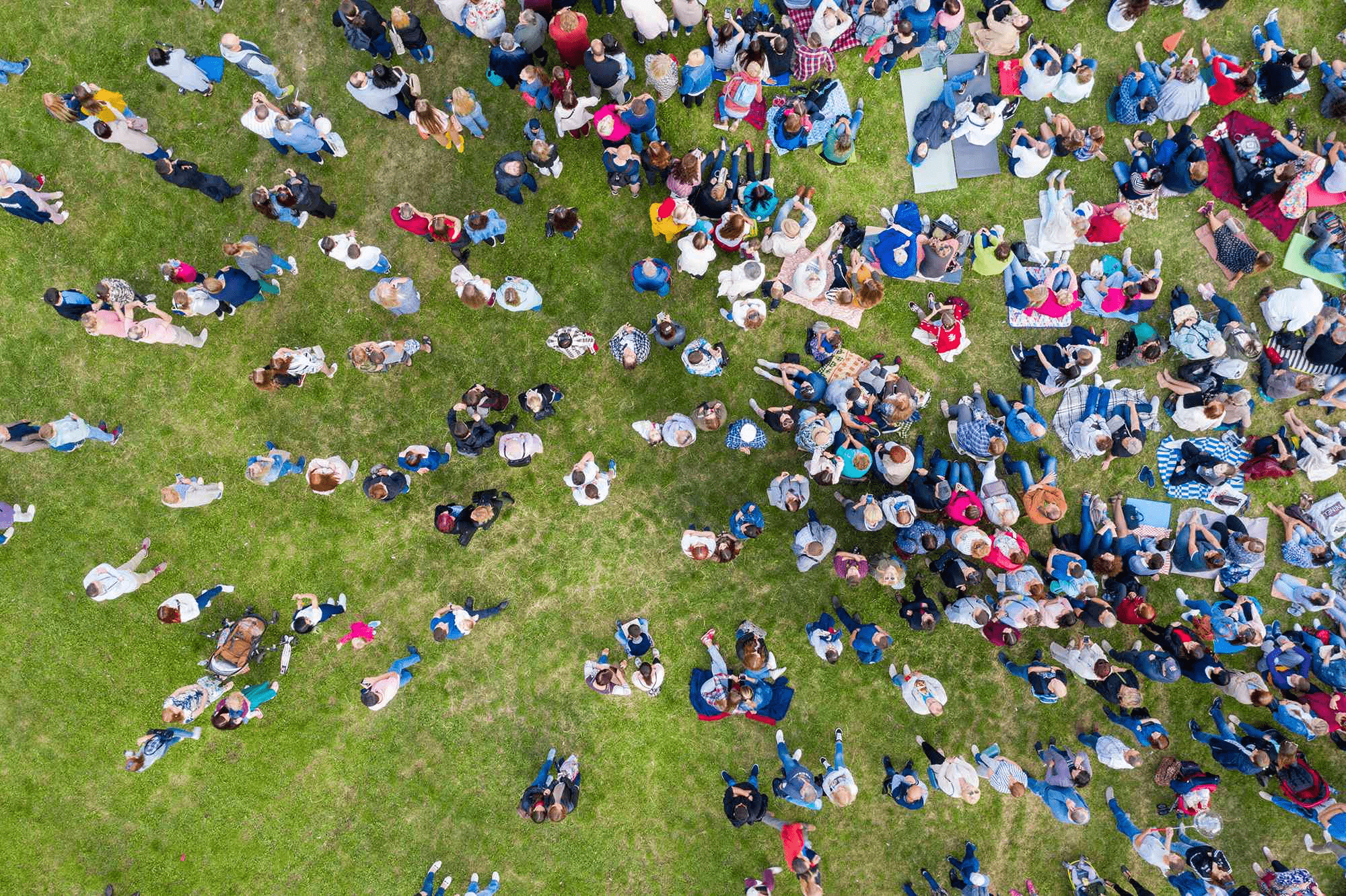 A gathering of people at food festival