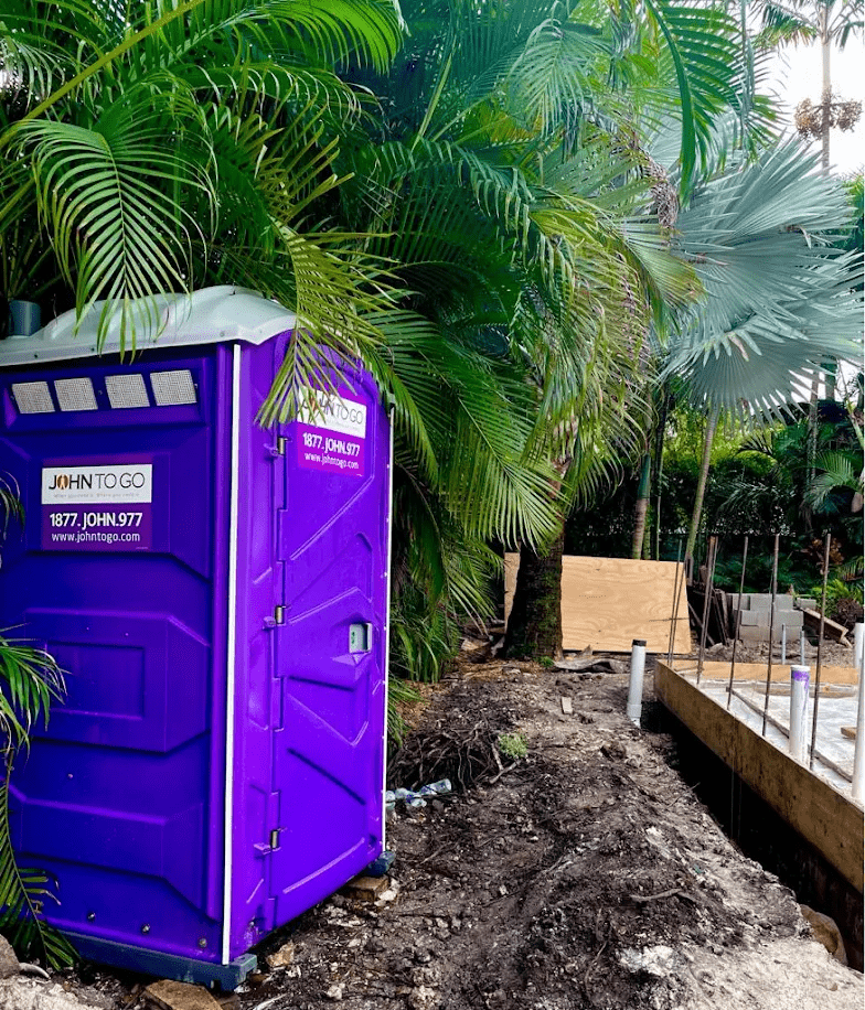 A portable toilet from John To Go, expert construction site toilet provider
