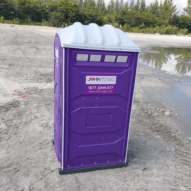 Porta potty located at a construction site