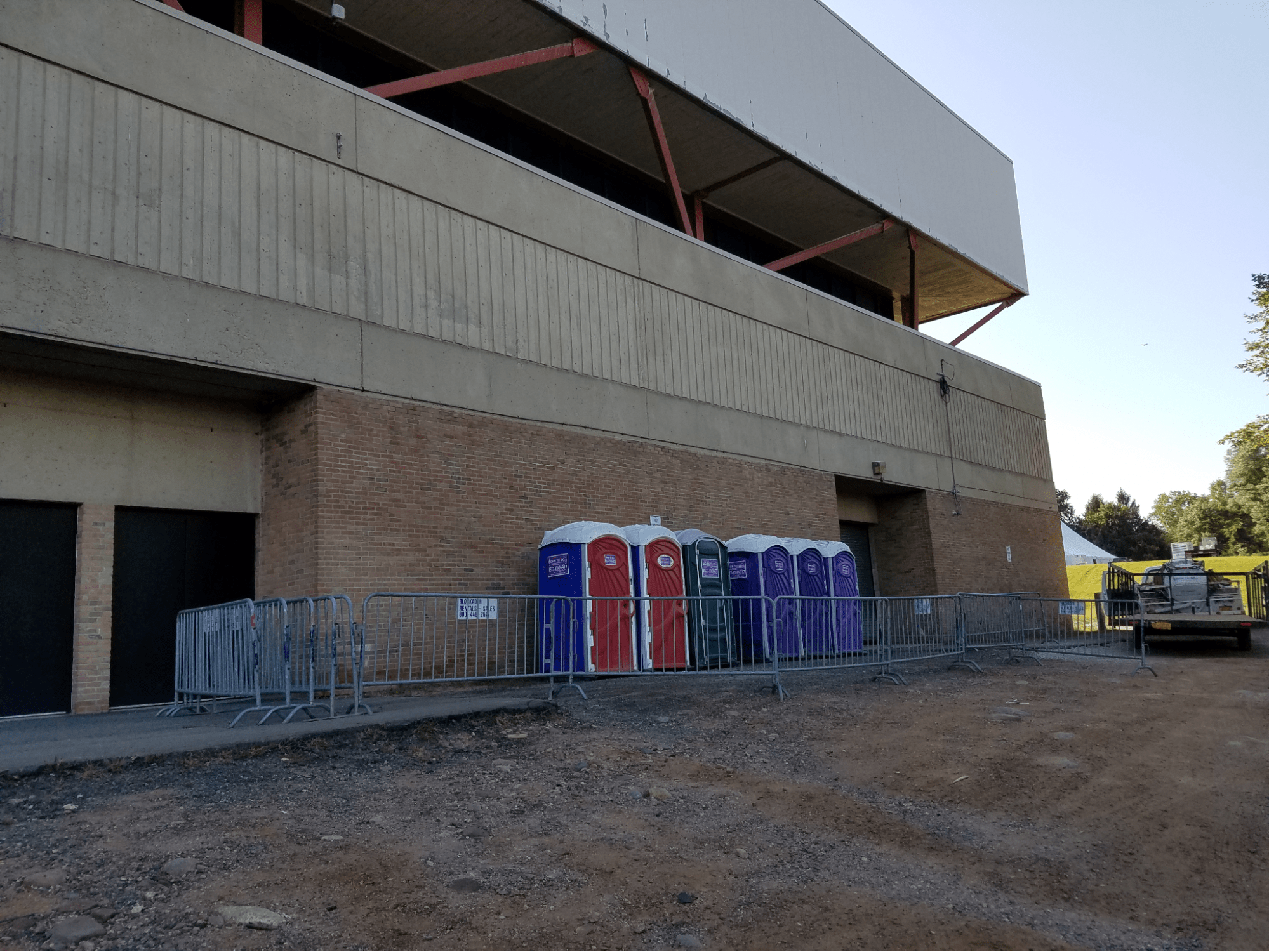 portable toilets at an outdoor event