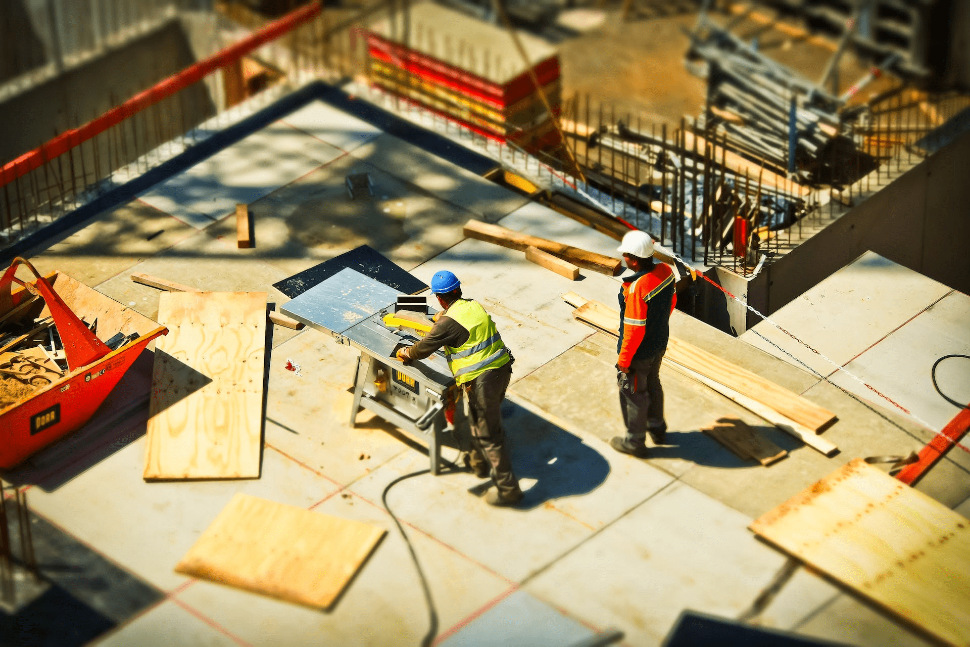 A construction site that is in need of porta potty facilities