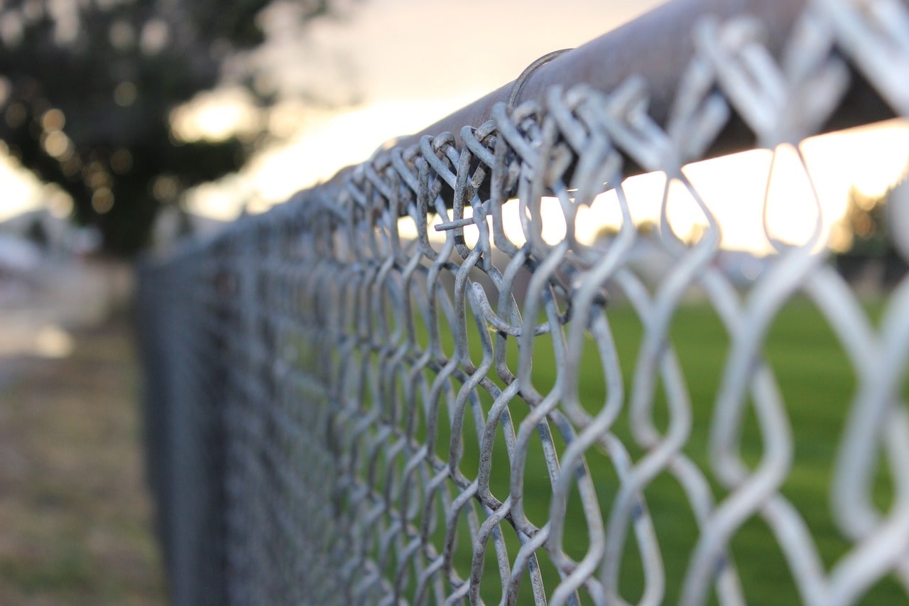 Chain link temporary outdoor fence